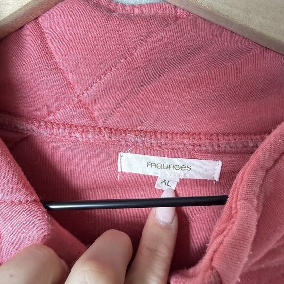 Maurices Coral/Pink Quilted Front Pockets Relaxed Fit 1/4 Zip Jacket Women’s XL - Picture 7 of 13